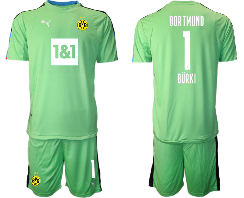 Men 2020-2021 club Borussia Dortmund goalkeeper green #1 Soccer Jerseys